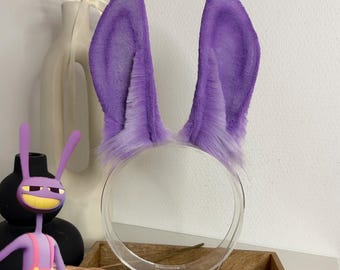 Orejas de cosplay de Jax de The Amazing Digital Circus, orejas de conejo moradas
