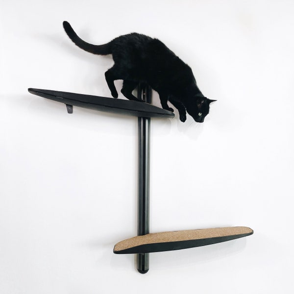 Arbre à chat mural design 2 ou 4 plateforme, Cat Climber / Tree, étagère chat, parcours chat mural, arbre à chat design, arbre à chat - Moon