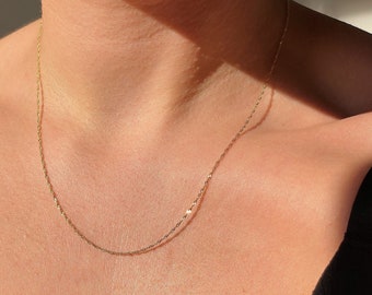 Delicate 14k Gold Chain, Dainty Chain Necklace, Simple Chain Necklace, Thin Gold Chain, Bridal Gift, Gold Layering Chain, Minimalist Chain