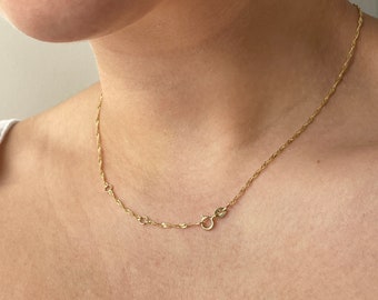 Delicate 10k Gold Adjustable Chain, Dainty Chain Necklace, Simple Gold Necklace, Thin Gold Chain, Bridal Gift, Minimal Gold Layering Chain