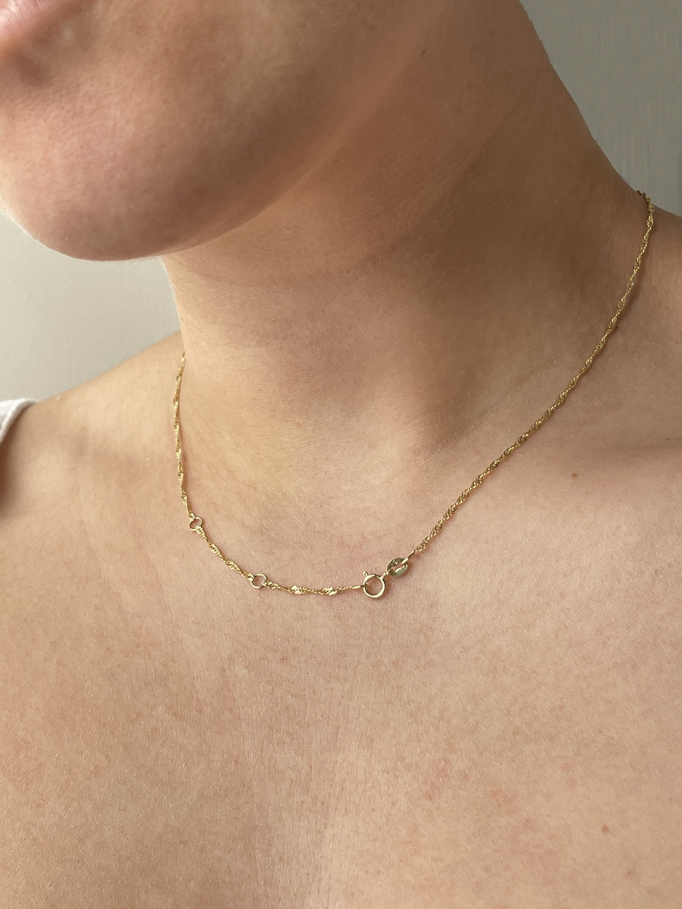 Gold Chunky Rope Necklace-Double Crossover Connector-Wheat Chain 28