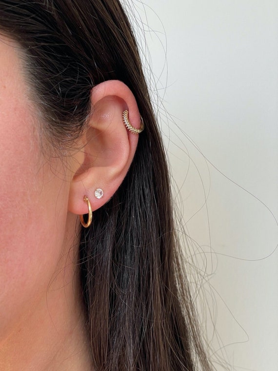 Boucles d'oreilles anneaux 25mm pour femme - Or jaune 10K