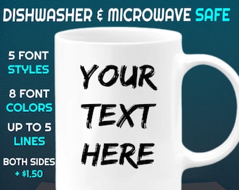 11oz Custom Coffee Mug with text, Coffee mug with saying, Words on mug, Personalized Mugs, Custom cup , Tea Cup with text, Tea Cup with word