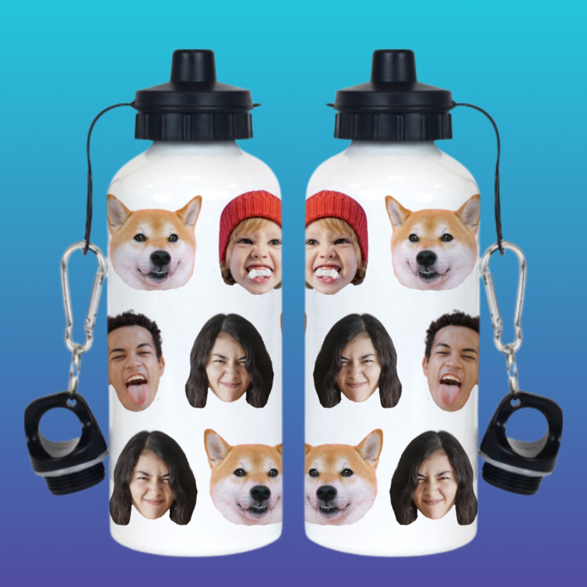 Admit It Photo - Personalized Custom 3D Inflated Effect 30oz Water Bottle With Pet Bowl