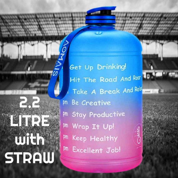 Motivational Water Bottle Gallon Fitness Healthy Life Time Marker