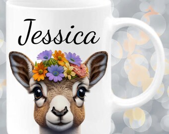 Llama Gifts for Women, Llama Mug Personalized with Name, Llama Birthday Gift, Alpaca Gift for Friend, Llama Pun, Como Se Llama? Mug