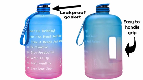 AOMAIS 36 Oz Water Bottle With Motivational Time Marker, Wide