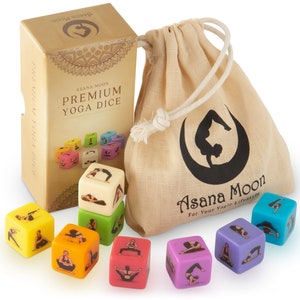 Premium Yoga Dice • Yoga Gifts for Women • Gift Idea for Yogis, Teachers, Instructors, Yoga Lovers, and Meditation Practitioners • Yoga Game