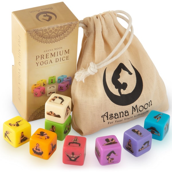 Premium Yoga Dice • Yoga Gifts for Women • Gift Idea for Yogis, Teachers, Instructors, Yoga Lovers, and Meditation Practitioners • Yoga Game