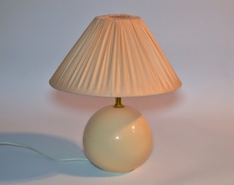 Vintage danish peach colored ceramic table lamp - 1980s