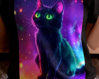 Celestial Cat Shirt | Cosmic Kitty Galaxy Tee | Gift for Cat Lover or Kitten Owner | Mystical Space Cat T-Shirt | Bella Canvas XS to 5XL