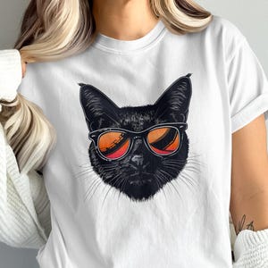 Cool Cat Shades Tee | Sunglasses Cat Shirt | Funny Cat Lover Top | Retro Style Kitty Graphic | Chill Pet Vibe Shirt