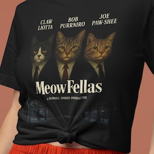 Mafia Cats Shirt | Three Cat Mob Boss Tee | Don Cat Gangsters Crime Family Funny Gift T-Shirt | Oversized Cat Mafia Top
