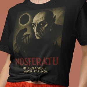 Nosferatu Horror Tee | Gothic Vampire Poster Shirt | Retro Halloween Classic Vintage Top Plus Size | Oversized Bella Canvas