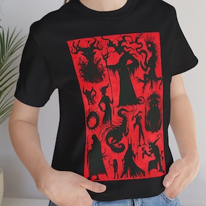 Satanic Demon T Shirt | Emo Hellcore Graphic Tee | Demonic Silhouette Art Shirt | Gothic Dark Fantasy Top | Occult Devilcore Apparel