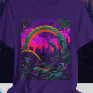 Serpaint Fantasy T-Shirt | Psychedelic Serpent Shirt | Trippy Snake Art Tee | Retro Jungle Vaporwave Graphic | Bella Canvas XS to 5XL