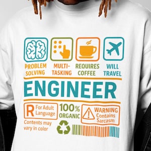 Camiseta con definición divertida de ingeniero: Camiseta de regalo sarcástica