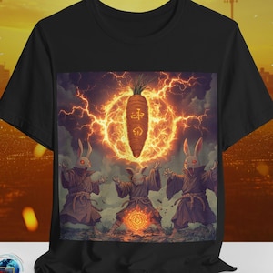 Cult of the Carrot T-Shirt | Anime Bunny Ritual Tee | Funny Occult Rabbit Shirt | Kawaii Gothic Apparel