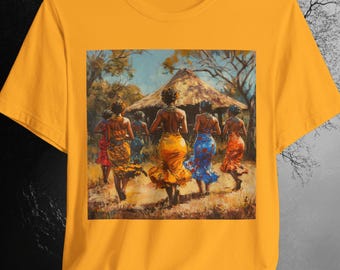 Dancing Sisters T-Shirt | Afrocentric Melanin Art, Bella Canvas