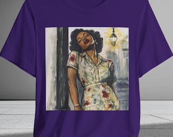 Harlem Floral Dream T-Shirt | African American Apparel | Retro Black Beauty Expressionist Tee | Bella Canvas Retail Fit Unisex XS to 5XL