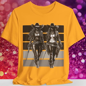 Black Cowgirl Shirt - Western Rodeo Tee, Melanin Gunslinger T-Shirt, African American Cowgirl Life Apparel, Vintage Western Style