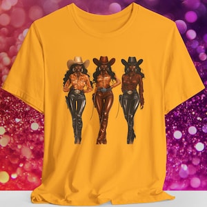 Melanin Rodeo Queen Tshirt, Afro Cowgirl Rodeo Shirt, African American Western Cowgirl Tee, Oversized Graphic Apparel, Gift for Black Queen.