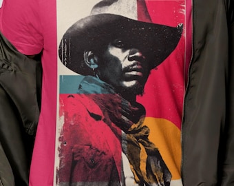 African Cowboy TShirt | Black Cowboy Afrocentric Rodeo Tee | Melanin Western Wear Shirt | Ebony Wild West Apparel Oversized Plus XL to 5XL