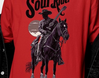 Soul Rider African American Cowboy Shirt | Black Man Western Tee | Afrocentric Guitar Cowboy Top | African American Streetwear XS to 5XL