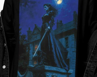 Gothic Vamprie Woman Shirt | Dark Goth Dracula Lady T Shirt | Devil Female Gothic Night Tee