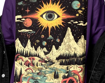 Frozen Void Eye T-Shirt | Surreal Apparel | Cosmic Tentacle Peaks, Psychedelic Space Fantasy