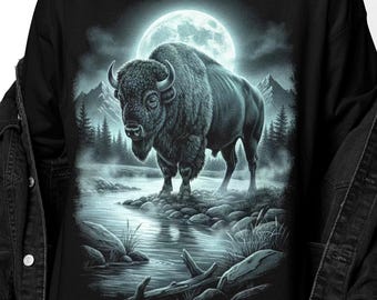 Bison Wildlife Shirt | Graphic Bison Tee | Y2K 2000s Top | Animal Lover Gift