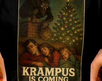 Krampus Shirt, Sweatshirt, Hoodie, Krampus is Coming to Town Design
