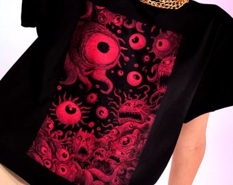 Weirdcore Eyeball T-shirt | Surrealistisk skräck Alt Fashion
