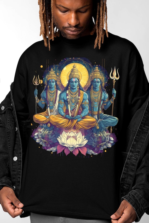 ヒンドゥー教の三位一体の神 T シャツ |シヴァ ヴィシュヌ ブラフマ