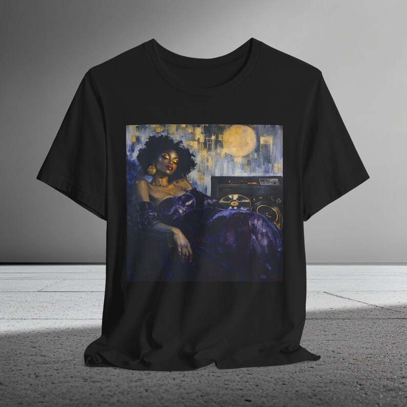 Neo Soul Melanin Queen T-Shirt | Afro Art Retro Vibes Shirt | Soft Bella Canvas Retail Fit Unisex XS to 5XL image 3