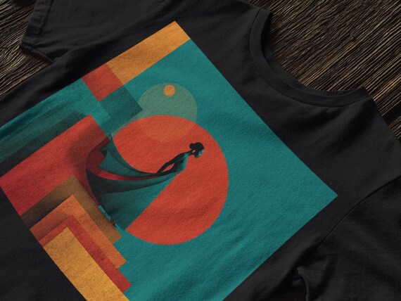 Ladies Afrocentric Queen Art T-Shirt Bold Geometric Style Shirt Soft Bella Canvas Retail Fit Unisex Sizes XS to 5XL