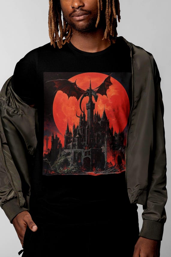 Y2k Dragon Shirt | 2000s Plus Size Goth Dragon Tee | Nostalgic