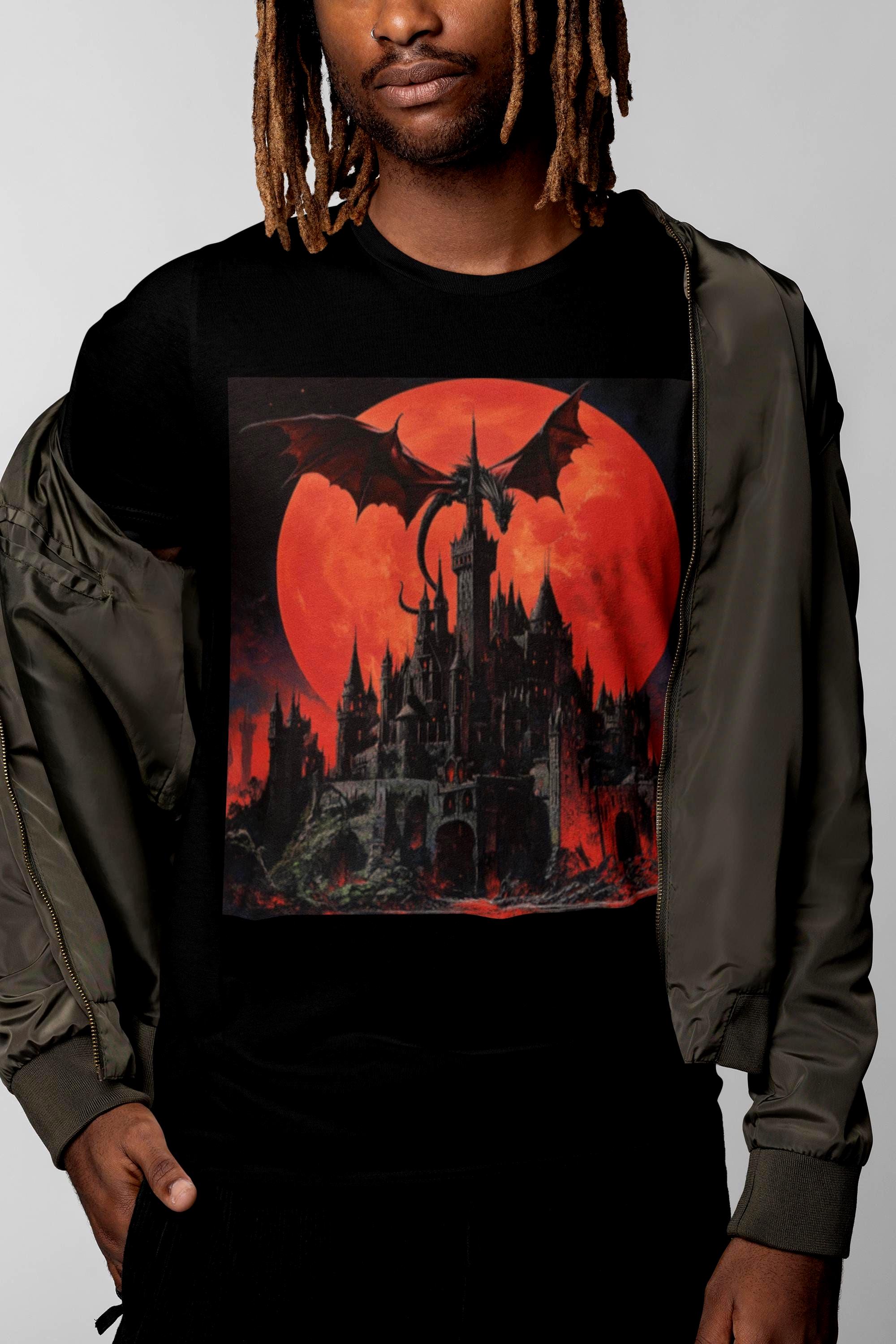 Y2k Dragon Shirt | 2000s Plus Size Goth Dragon Tee | Nostalgic