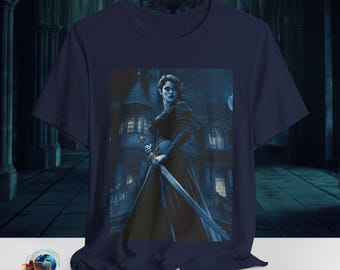 Camisa gótica para dama / Camiseta gráfica elegante y oscura de mujer fatal / Estética de noche de castillo misterioso / Bella Canvas (tallas S a 3XL)
