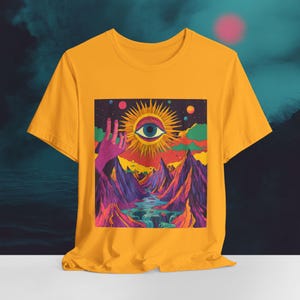 Cosmic Eye T Shirt | Surreal Psychedelic Shirt | Trippy Tshirt | Colorful Funky Tee | Weirdcore Alt Apparel | Festival Top For Men and woman