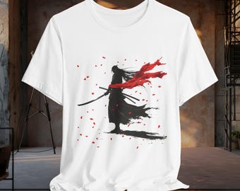 Samurai Spirit Unisex Tee, Graphic T-Shirt, Anime Lover Gift, Casual Wear, Birthday Present, Artistic Apparel