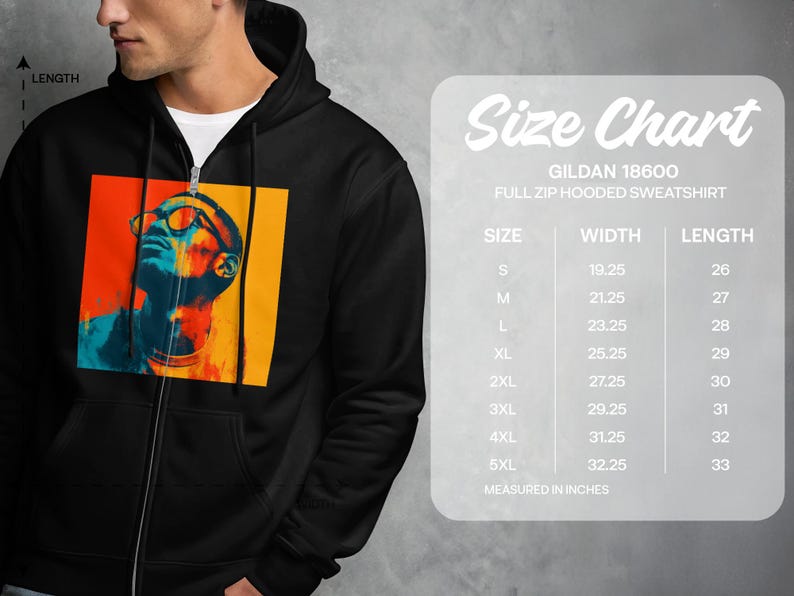 Modern graphic hoodie, vibrant colorful design sweatshirt, full zip hooded pullover, trendy casual wear, men's clothing