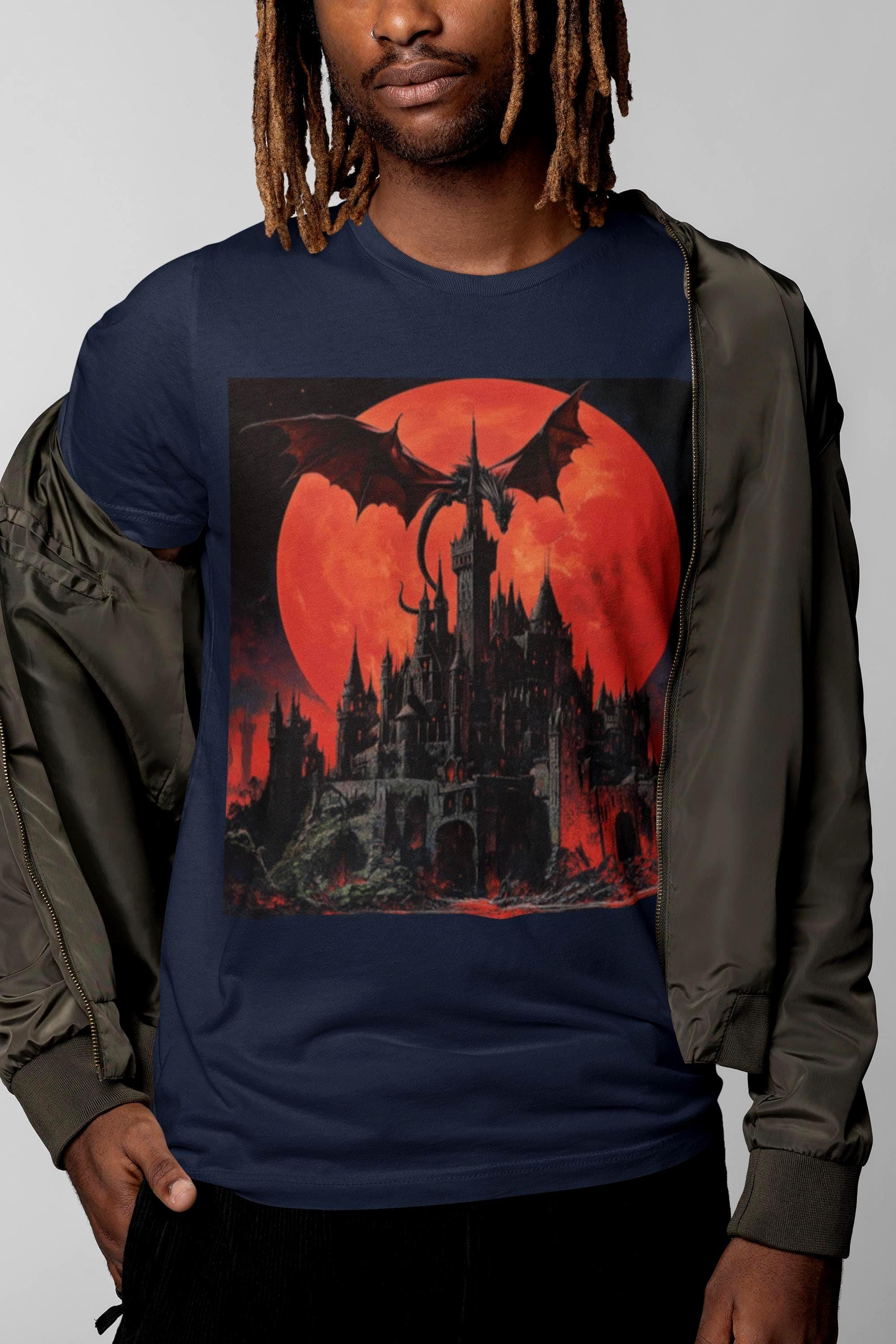 Y2k Dragon Shirt | 2000s Plus Size Goth Dragon Tee | Nostalgic