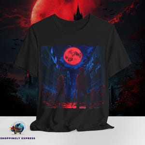 Koszulka dla par z motywem horroru anime | Koszulka z motywem przetrwania apokalipsy | Koszulka z motywem japońskiego zombie | Odzież z motywem końca świata w stylu dark manga