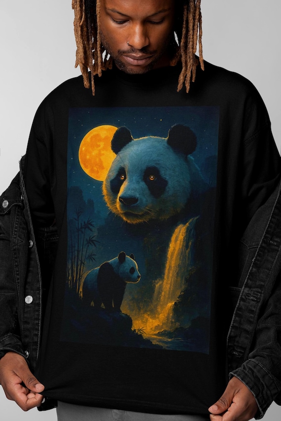 パンダのヴィンテージ90年代グラフィックスタイルTシャツ、レトロ