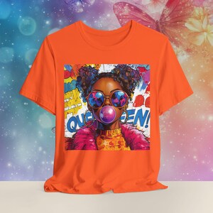 Bubblegum Curly Queen T-Shirt | Curly Queen Apparel | Afro Pop Art Streetwear Tee | Premium Bella Canvas XS to 5XL