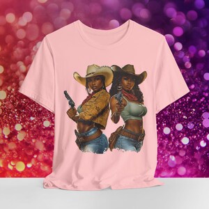 Melanin Rodeo-skjorta - Svart western cowgirl-t-shirt, afro-vilda västern-kläder, lantligt mode, XS-5XL mjuk överdimensionerad grafisk t-shirt. bild 3