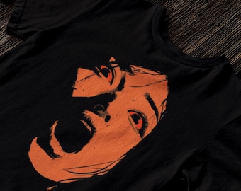 Camiseta de anime de terror japonés / Camiseta con gráfico asiático de cara gritando / Ropa gótica de manga espeluznante / Moda alternativa inspirada en Junji Ito