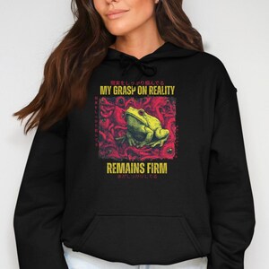 Graphic Hoodie, Frog Design Sweatshirt, Unique Trendy Apparel, Casual Streetwear, Cool Printed Pullover, Comfortable Outerwear