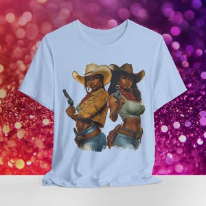 Melanin Rodeo-skjorta - Svart western cowgirl-t-shirt, afro-vilda västern-kläder, lantligt mode, XS-5XL mjuk överdimensionerad grafisk t-shirt. bild 4